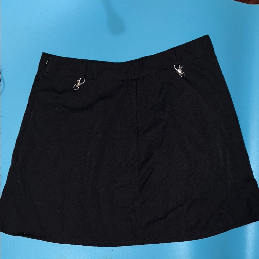 ROMWE Black Mini Skirt with Silver Hardware